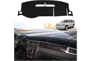 Sunsdrew Dash Cover for 2007-2014 Chevrolet Suburban/Tahoe&GMC Yukon,2007-2013 Chevy Avalanche Silverado 1500 LTZ&GMC Sierra SLT Denali Dash Cover Mat Accessories Nonslip Mesh Protector No Glare