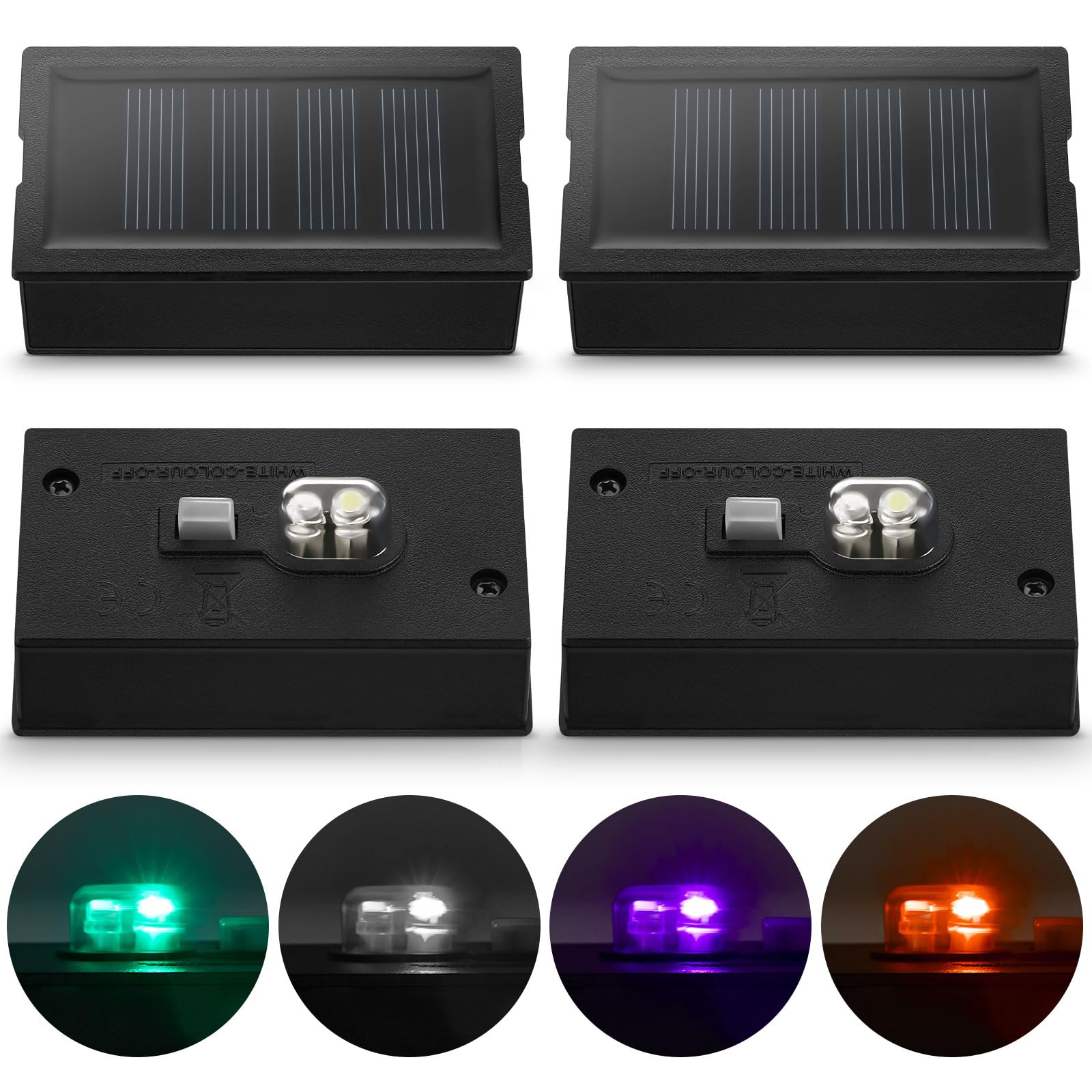 Weewooday 4 Pcs Solar Light Replacement Top 4 x 7 cm Small Solar Panels Light Units Waterproof for Garden Lights Outdoor Indoor Outside Hanging Lanterns LED Lamp Decor