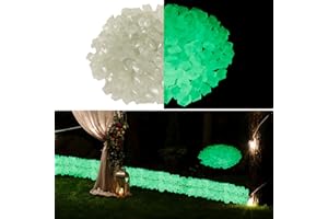 Ausluru Night Glow Acrylic Stones - Glowing Luminous Rocks Starry Decor for Gardens, Aquariums, and Landscaping, 400pcs Green