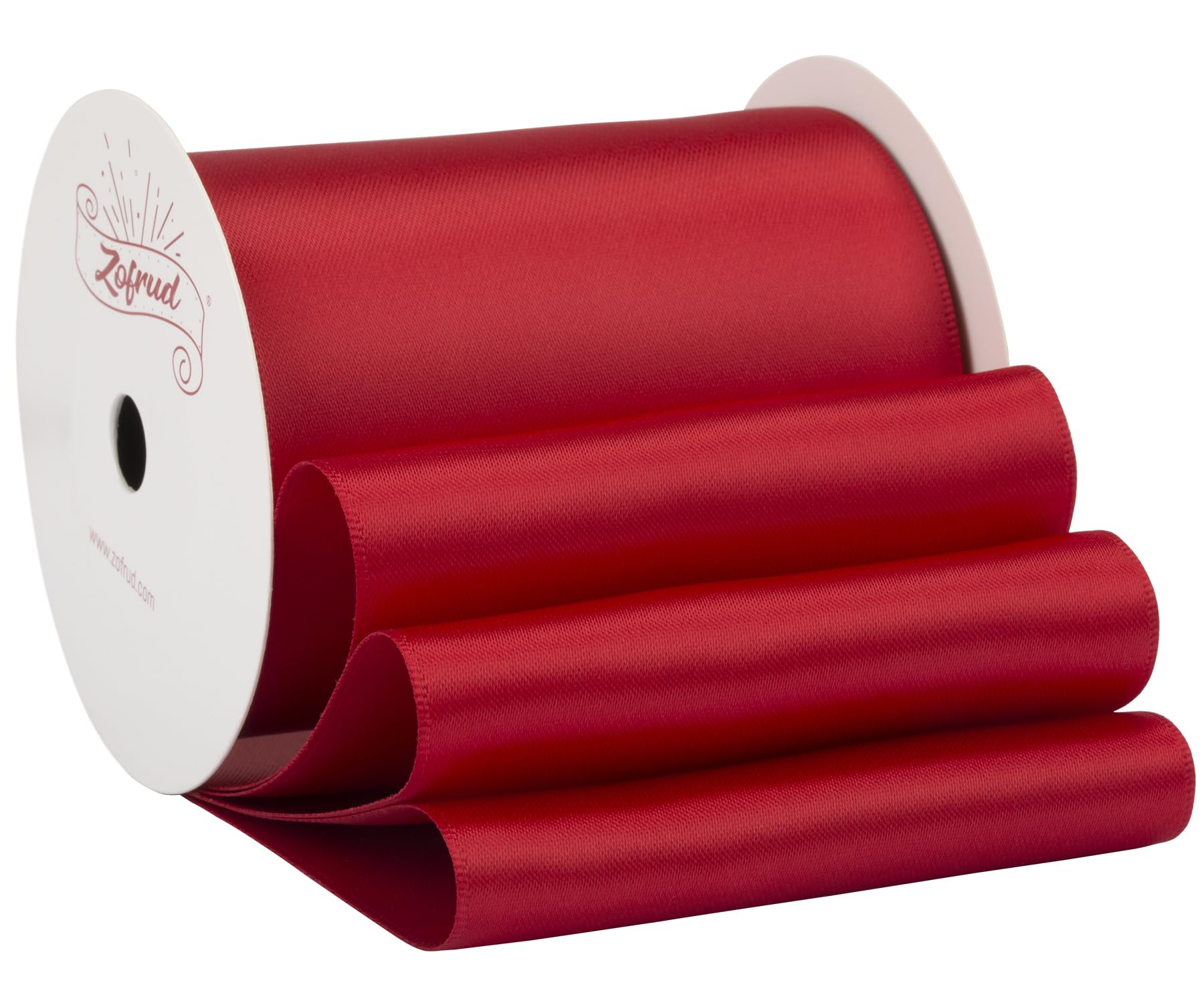 Zofrud Red Satin Ribbon 89mm x 9 Meters - Large Ribbon Ideal for Bows, Gift Wrapping, Flower Bouquet, and Crafts