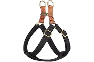 Didog Step in Dog Harness with Metal Buckles, Freedom Nylon Dog Halter Vests for Small Dogs Easy Walking Training(S:Chest 13-22", Black)