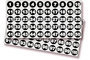iSYFIX Black Consecutive Number Stickers – 1 to 100, 1-inch, 1 Set – Vinyl Self Adhesive Premium Decal, Ideal for Inventory, Storage, Organizing, Boxes, Bins, Toolbox, Lockers & More, Indoor/Outdoor