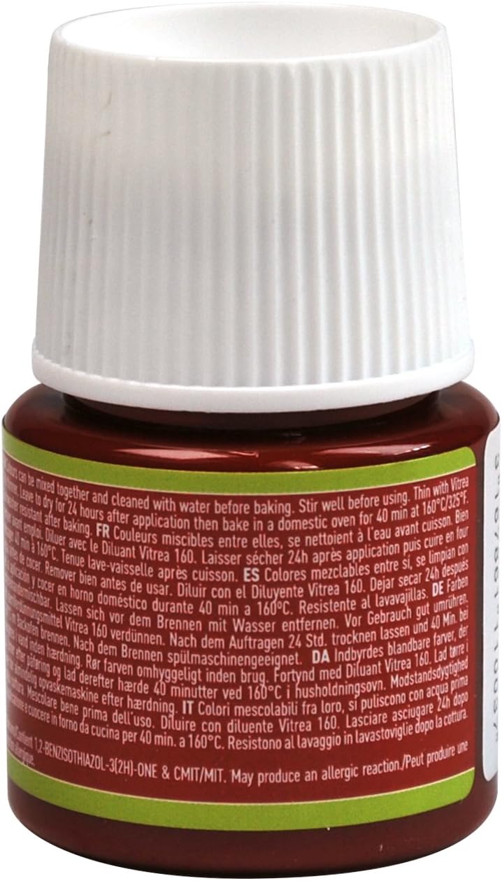 Pebeo - Transparent Glass Paint Vitrea 160°C - Paprika - 45 ML,Orange,111003, 45 ml (Pack of 1) - Image 3