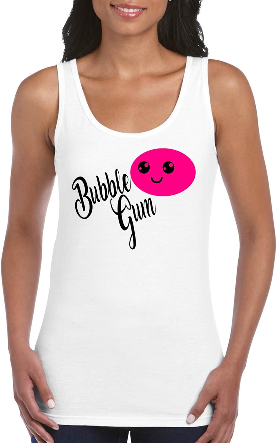 Comment Enlever Chewing Gum Sur Tee Shirt Comedy Shirts – Bubble Gum Visage – Débardeur pour femme – Col rond