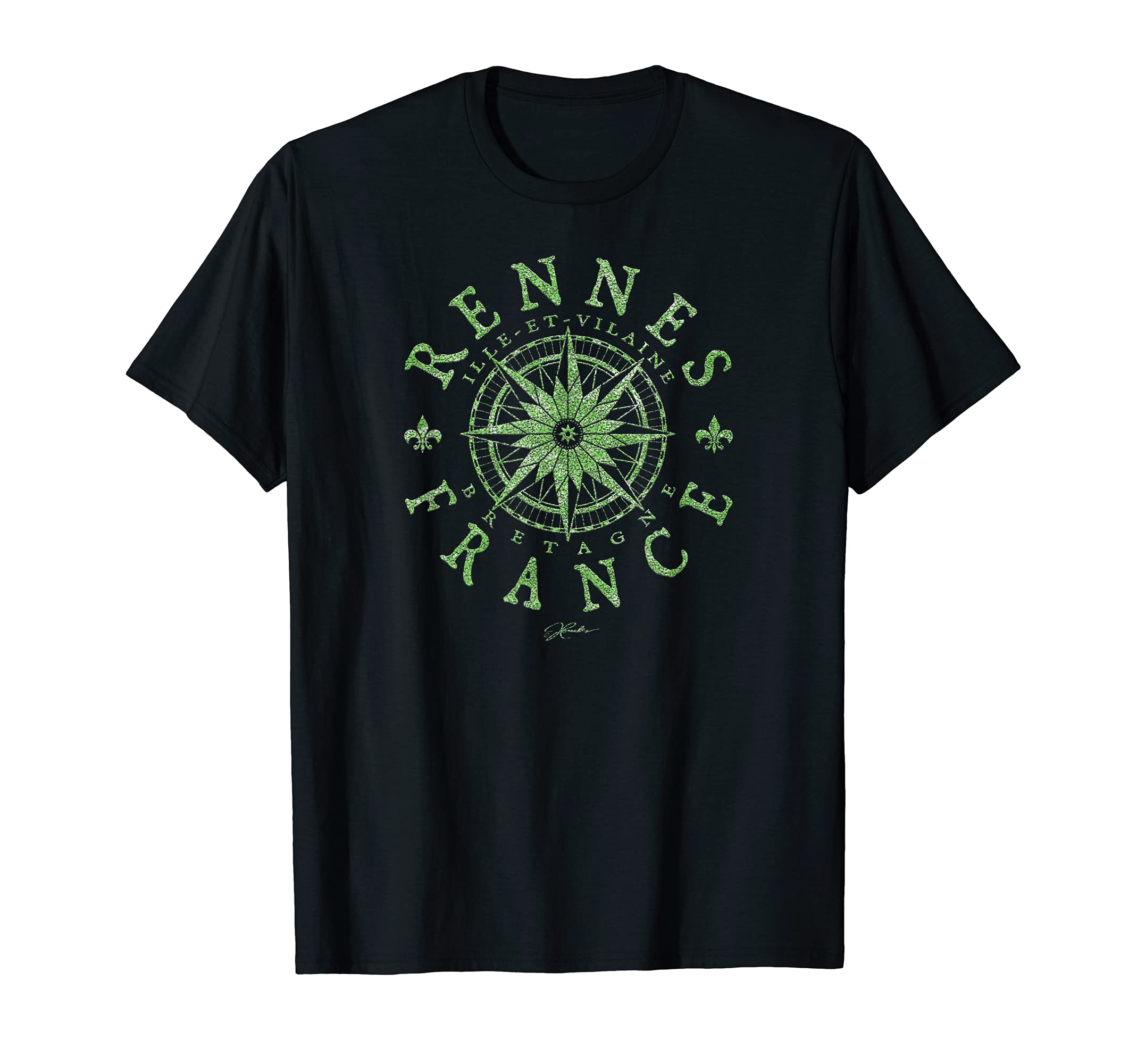 JCombs: Rennes, Brittany, France, Compass Rose T-Shirt