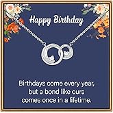 IEFLIFE Valentines Gifts for Her Women - 14K White Gold Plated Interlocking Circle Necklace for Women, Valentines Gifts for Her Girl Necklace, Valentine Gift for Mom Sister Wife Jewelry