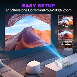 NICPOW Native 1080P HD Projector, 5G WiFi Bluetooth