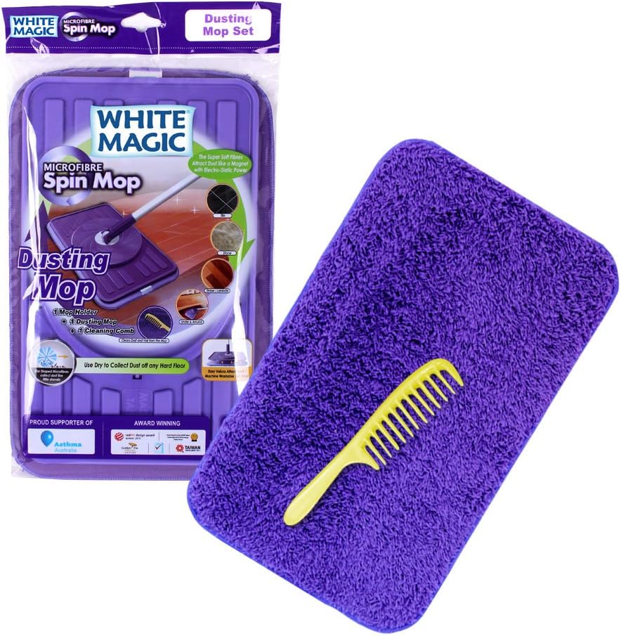 WHITE MAGIC Washable and Reusable Dusting Mop Head Replacement