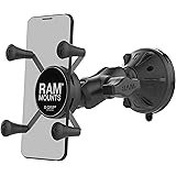 RAM Mounts RAP-B-166-2-A-UN7U X-Grip Phone Mount with RAM Twist-Lock Low Profile Suction Base with Short Arm for Vehicle Wind