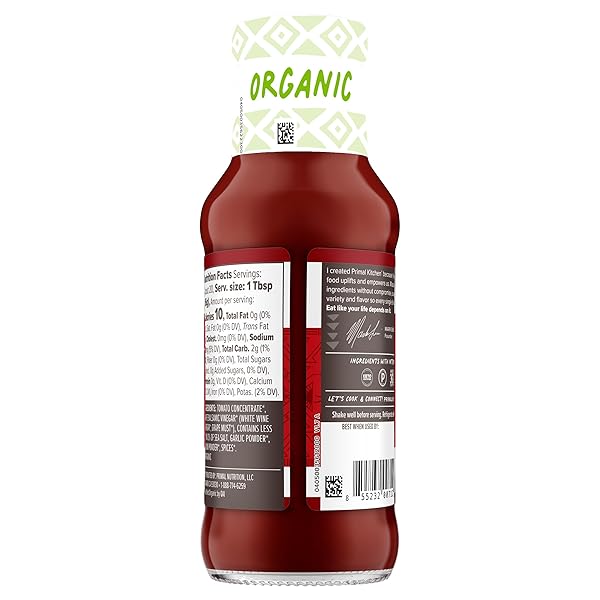 PRIMAL KITCHEN, ORGANIC UNSWEETENED KETCHUP, 11.3 OZ