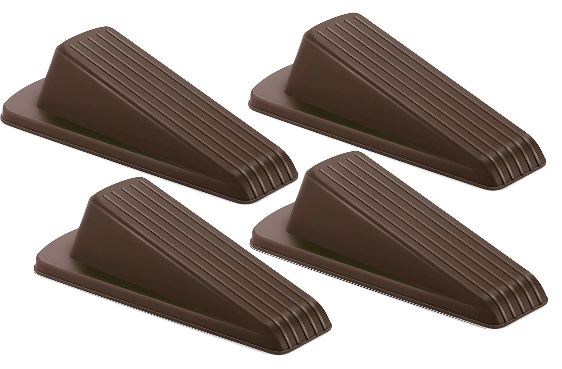 Demero Door Wedges Rubber Door Wedges Heavy Duty Door Stopper for Multi Floor Ideal for Homes,Offices,Workshops (Brown, Pack of 4)