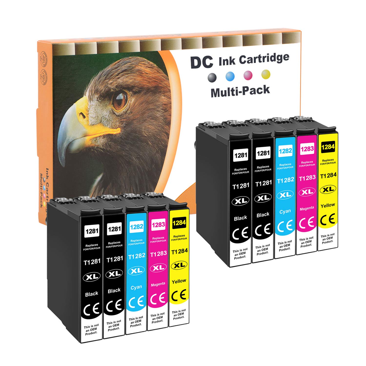 D&C 10x Compatible Ink Cartridge Replacement for Epson T1285 - T1281 T1282 T1283 T1284 for Epson Stylus S22 SX125 SX130 SX230 SX235 W SX420 W SX425W SX430W SX435 W SX438W SX440 W SX445W BX305F