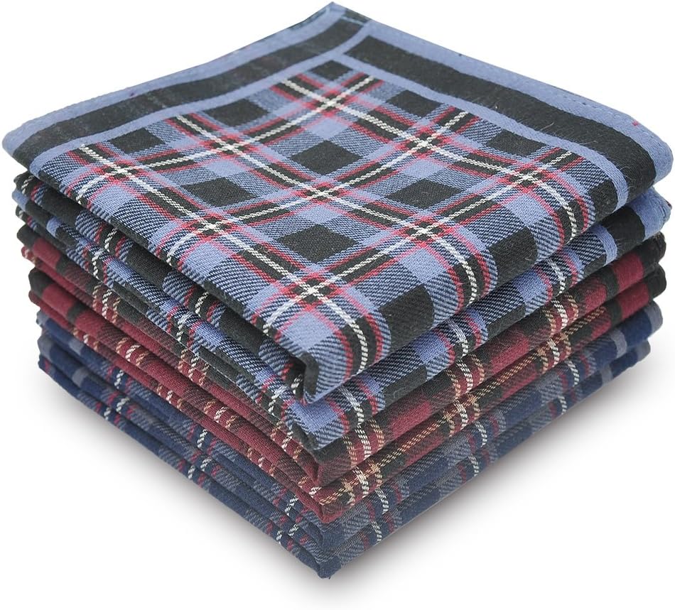 EcoHanky 100% Cotton Men's Handkerchiefs Assorted Checks