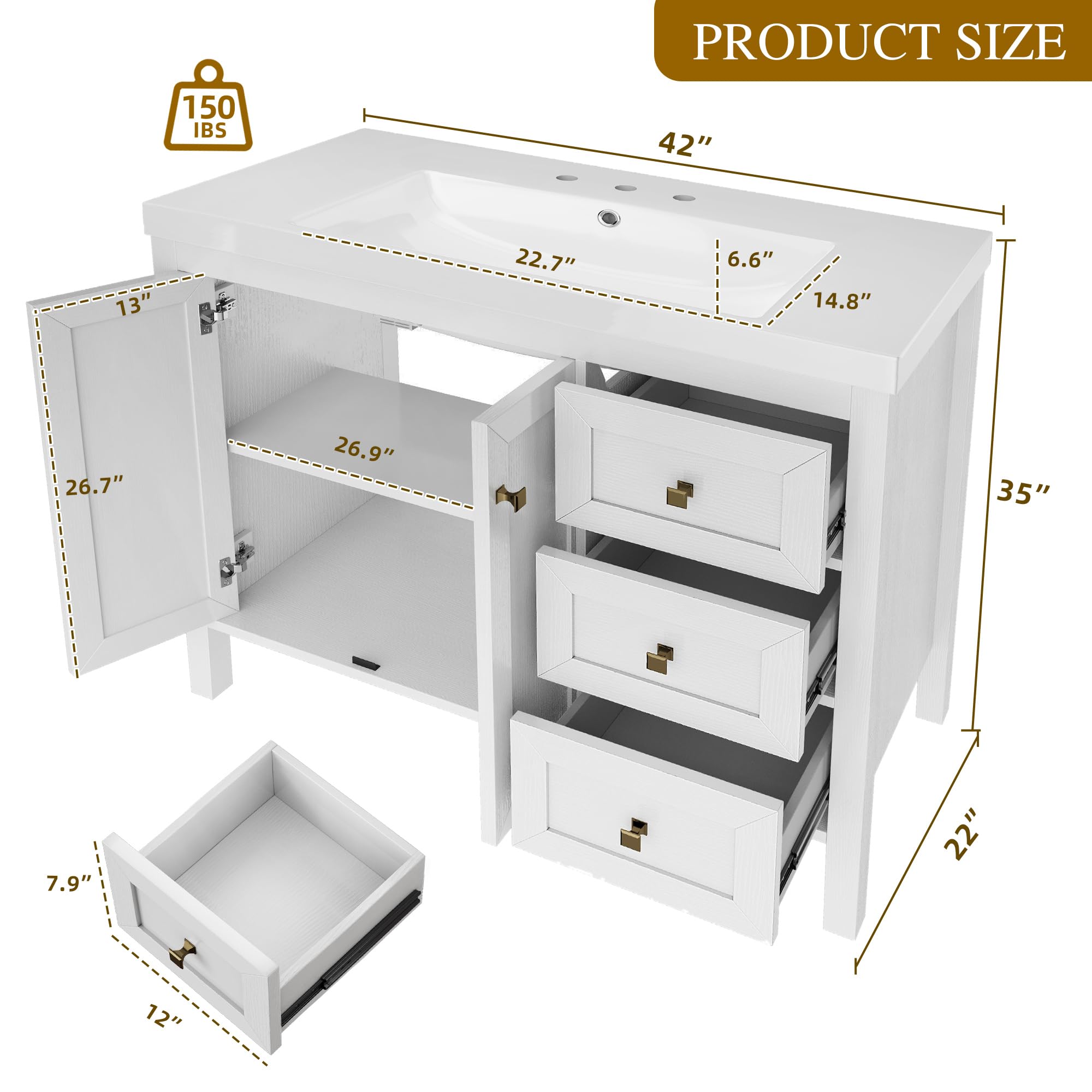 Photo 1 of ***COMPLETE SET***DWVO 42 Inch Bathroom Vanity