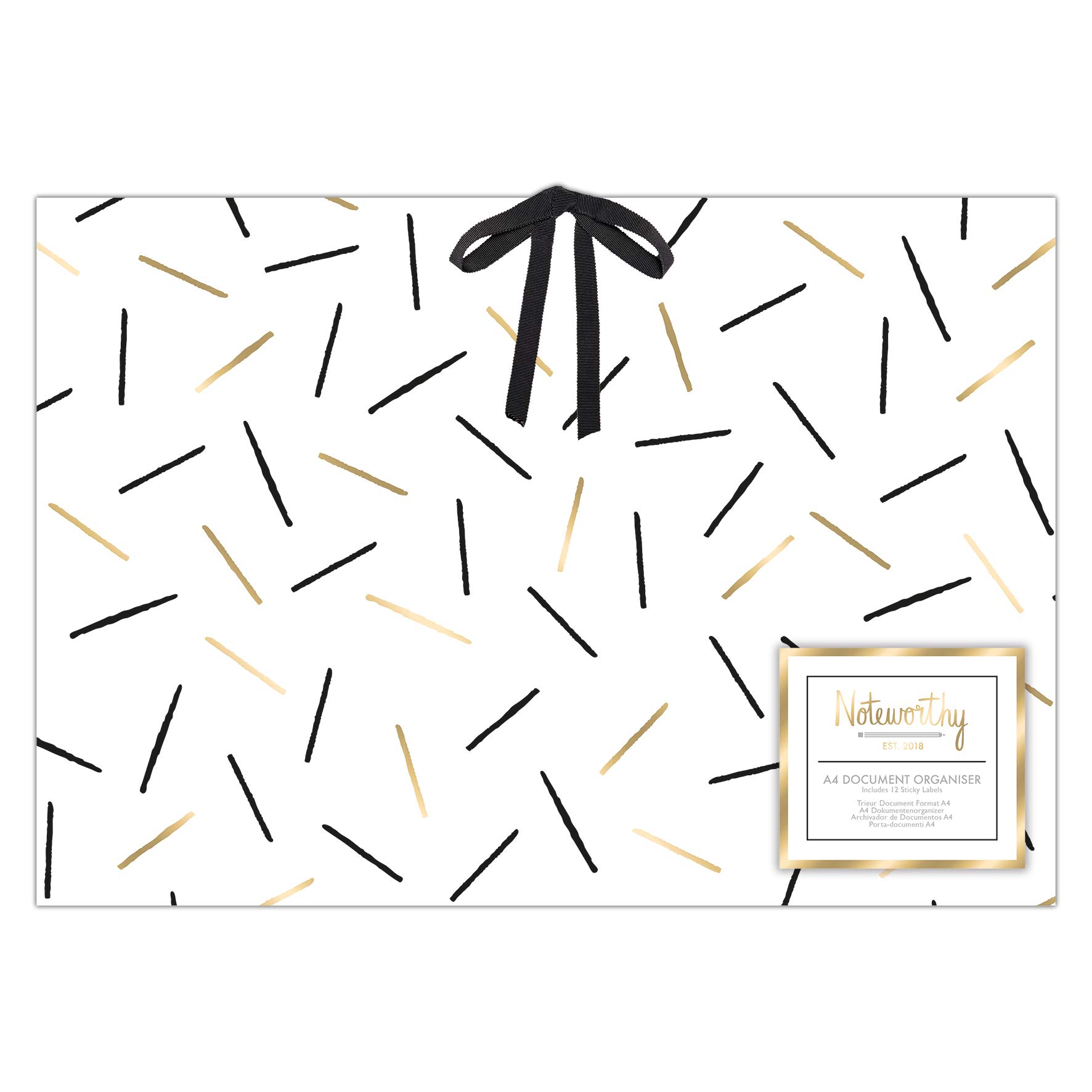 docrafts NOT 245120 A4 Noteworthy Metallic Mono Document Organiser