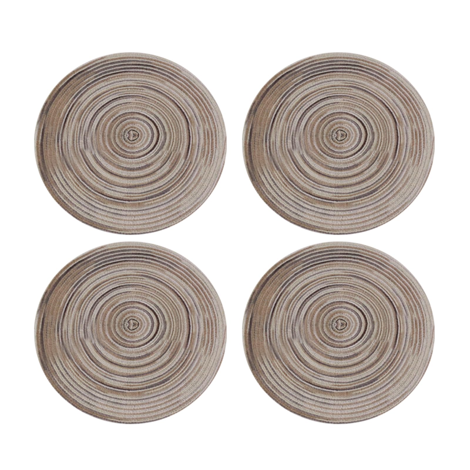 Soulnioi Cotton Place Mat, Woven Round Placemats, 38cm Heat Resistant Table Mats Washable Plate Mats for Kitchen, Dining Table Decor, Set of 4 - Grey
