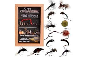 ROXSTAR LURES RoxStar Fly Shop Trophy Trout 24pk | Top Wet & Dry Flies for Trout. | Trout Flies Proven Nationwide to Catch Fish! | Tied in-House Never Outsourced! Proud Partner of Trout Unlimited