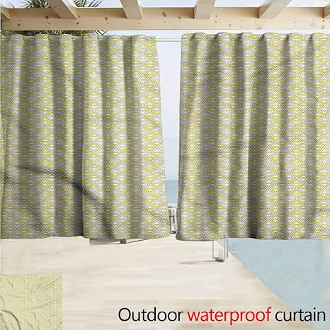 Amazon Com Beihai1sun Doorway Curtain Grey And Yellow Triangles