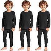 American Trends 3 Set Thermal Underwear for Unisex Kids - Toddler Base Layer Winter Long Johns for Boys Girls