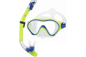 HH HHAO SPORT Snorkeling Gear for Kids with Foldable Silicone Full Dry Snorkel, Kids Snorkel Set Anti Leak Youth Junior Snorkeling Package Diving Mask Soft Tube with Mesh Bag Scuba Swimming Goggles
