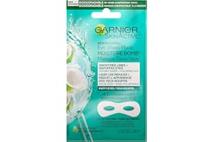 GARNIER Skinactive Moisture Bomb Energizing Eye Sheet Mask - with Coconut Water, 6 Grams