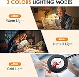 PIKOY Magnifying Glass with Light 10X, 48 LED, 3 Modes, USB Stand Lamp view 4