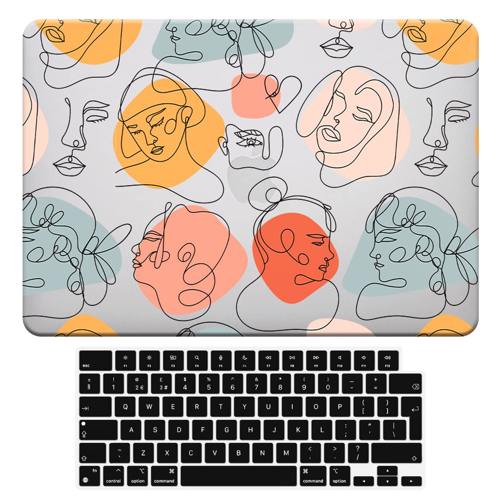 BYCeKe for MacBook Pro 16 inch Case 2026 M5, 2025-2021 M4 M3 M2 M1 A3428 A3429 A3403 A3186 A2991 A2780 A2485 Pro Max, Slim Plastic Hard Shell Cover for Mac Book Pro 16 M5 + Keyboard Cover, Art Face