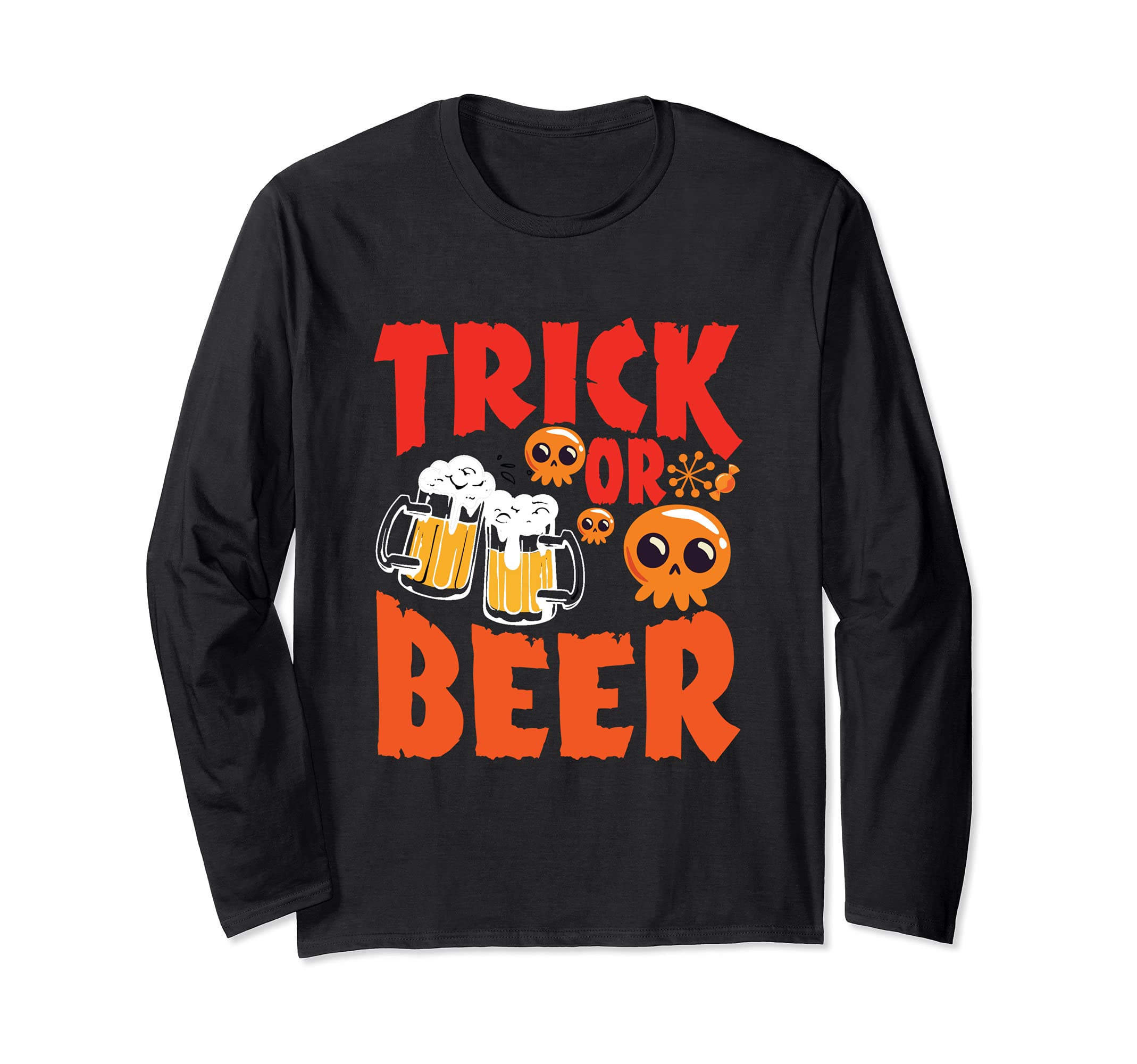 Trick Or Beer Funny Long Sleeve T-Shirt