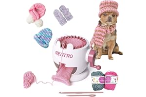 BILI-SILLY Knitting Machine,Rotating Double Knit Loom, 22 Needles Knitting Machine with Plain/Tube Weave Conversion Key, Smart Weaving Loom Round Knitting Ioom Machine for DIY Scarf Hat Sock