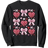 Celebrate Pink Ribbons Coquette Girls Valentine Design Sweatshirt