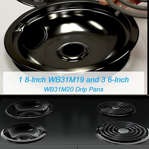 QTY 5) Burner Drip Pan WB31M19 for WB31M20 WB32X5070 AP2028043 Range