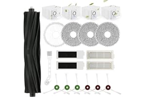 YWLRONG Replacement Parts for ECOVACS DEEBOT T20 Omni/T20 Max/ T20 Pro /T20e Omni Accessories Kit with 1 Rubber Brush,4 Dust Bags,4 Hepa Filters,4 Mop Pads,6 Side Brushes Vacuum Cleaner Set Accessories