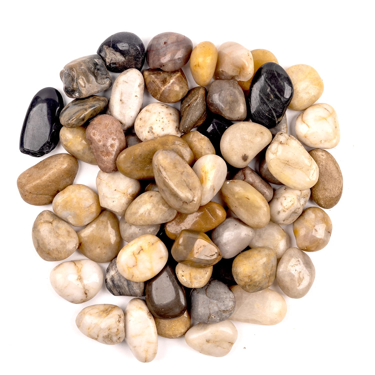 Mixed Color Decorative Stones, 2.1lb (Approx 1-1.9inch), Aquarium Pebbles, Outdoor Decorative Stones for Plant Pots, Garden, and Vases