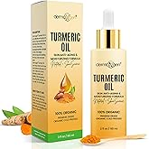 DERMAXGEN Organic Turmeric Oil for Skin Lightening – Turmeric Face Oil for Dark Spots, Anti-Aging & Hydrating Dry Skin – Glow Moisturizer for Face, Neck & Eyes (2 FL OZ / 60 ML)