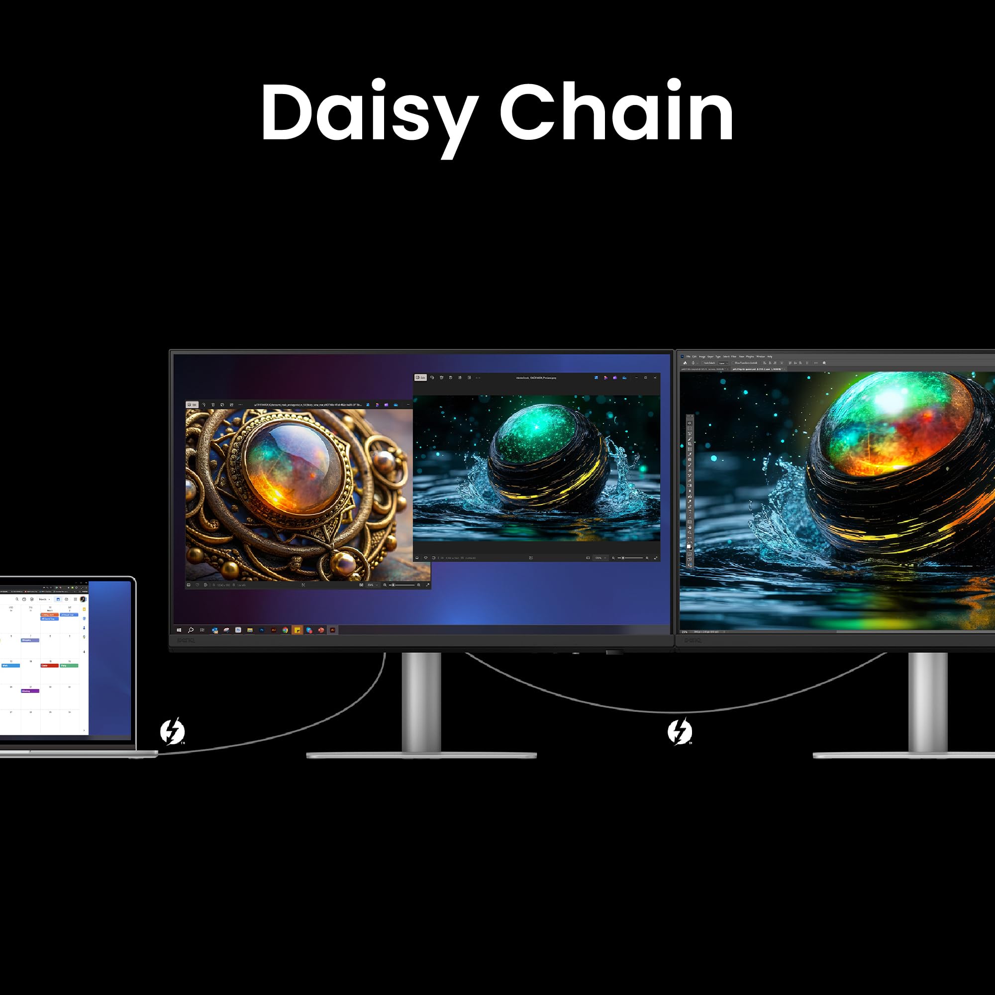 BenQ PD2730S 27Zoll 5K-Monitor, 90W Thunderbolt 4, 218 PPI, 98% P3, 2000:1 Kontrast, Nano Matte Panel, Daisy Chain, KVM, höhenverstellbar, Mac-kompatibel, für 3D-Artists, VFX-Animatoren, Game Designer 7