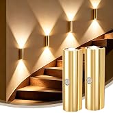 DEXULESA Motion Sensor Wall Light, Magnetic Rechargeable Wall Sconces | Wall Sconces Battery Operated with 3 Colors &amp; Dimmable, Wireless Wall Sconces for Stair Bedroom Hallway Bathroom - 2 Pack