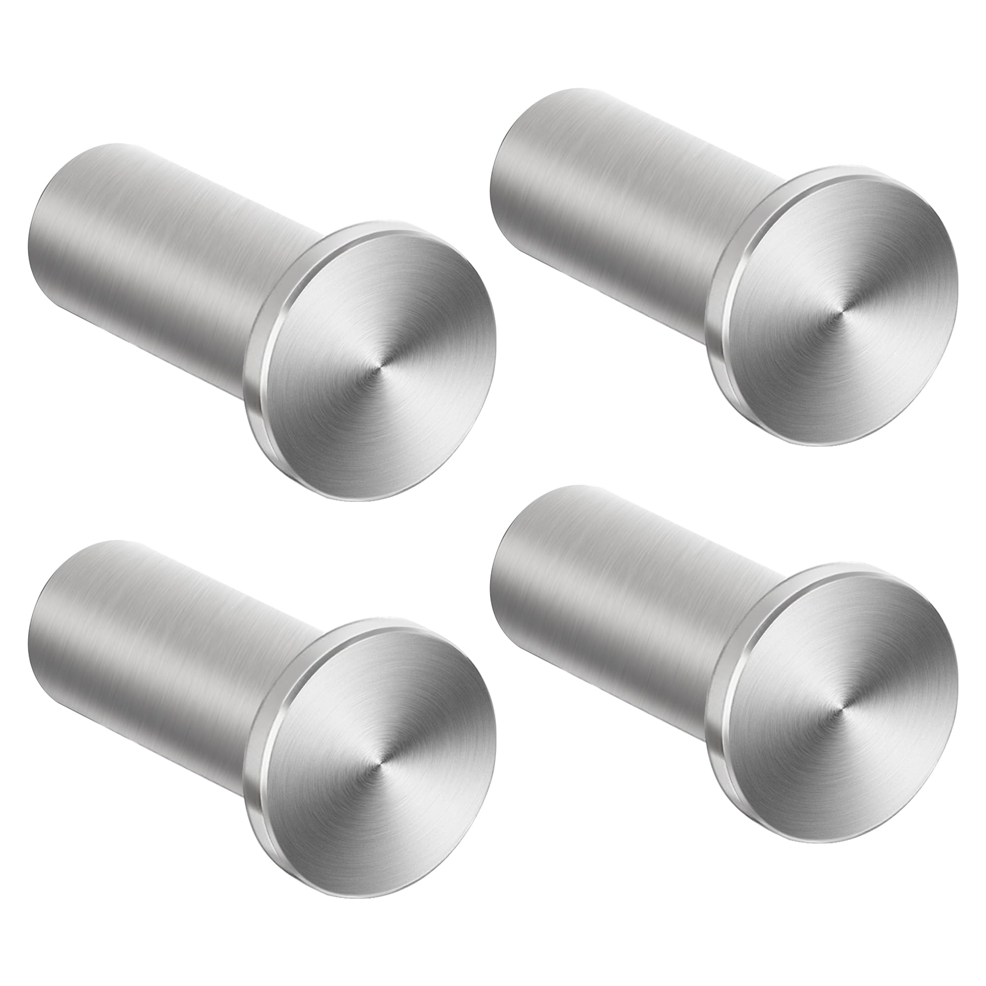 SAYAYO 4PCS Coat Hooks Wall Mounted SUS304 Stainless Steel Hooks for Hanging Towels Wall Hook for Bathroom Heavy Duty, Brushed Nickel, EGOY001Y-LS-4P