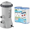 Intex 530 GPH Easy Set Pool Filter Pump System for Above Ground Swimming Pools with GFCI and Type A or C Filter Cartridge Replacements (2 Pack)