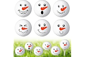 Syhood 6 Pcs Christmas Snowman Golf Balls Funny Emotion Face Golf Ball Gifts Cute Practice Home Decorations Holiday Idea Gifts for Golfers Men Women