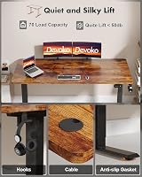 Devoko Electric Standing Desk 140x60 cm Height Adjustable Rustic Brown view 4
