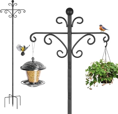 SEGNAYEN Bird Feeders Hanging Station 196cm Poles Garden Feeder Stand