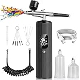 Teodute Airbrush for Nails Kit with Compressor, 48PSI Cordless Rechargeable Nail Airbrush Machine, Portable Air Brush Painting Set with Interchangeable Nozzles for Painting Nails Cake Decor Makeup