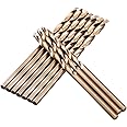 1/8" M35 Cobalt HSS Jobber Length Twist Drill Bit with Straight Shank,Heavy Duty, Pack of 10 PCS, Drilling for Cast Iron, Hea