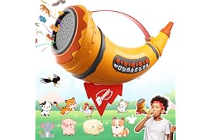 JOY SPOT! Animal Caller Toys for Kids Toddlers - 2 Modes, 30 Realistic Animal Sounds - Outdoor Discovery Play with 8" Horn and 5-Level Lights for Boys & Girls Ages 3+