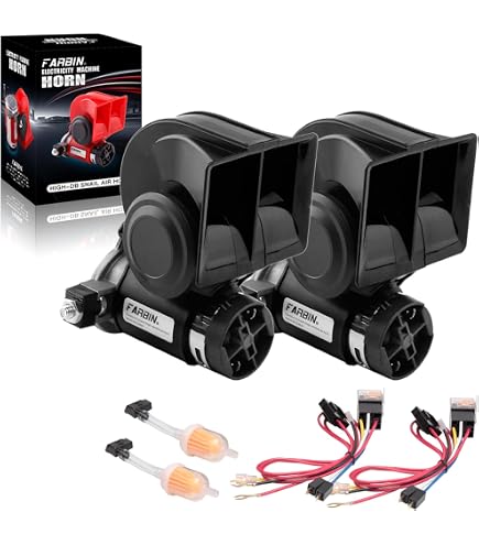 HornBlasters Compact 12V Electric Horn - Universal Fit For Truck, Motorcycle, ATV, Scooter, Van, UTV