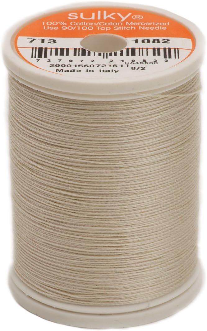 Sulky Of America 660d 12wt 2-Ply Cotton Thread, 330 yd, Ecru