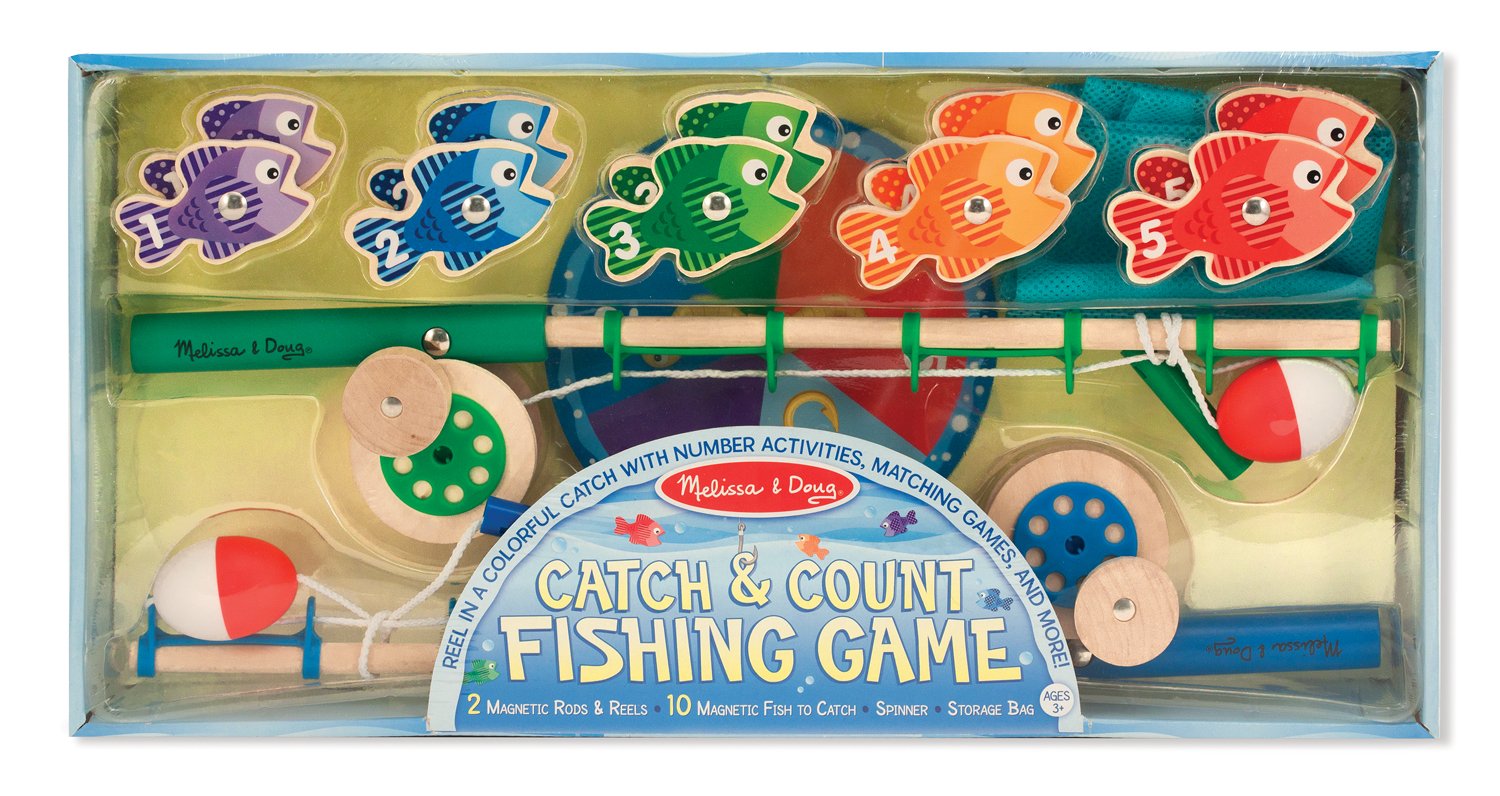 Melissa Doug Catch Count Wooden Fishing Game With 2 Rods