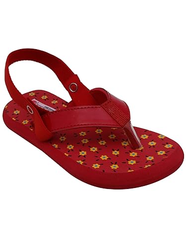girls red flip flops