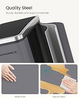 SONGMICS Kitchen Bin 3 x 18 L Recycling Bin 3 Compartments Matte Grey LTB054G01 view 5
