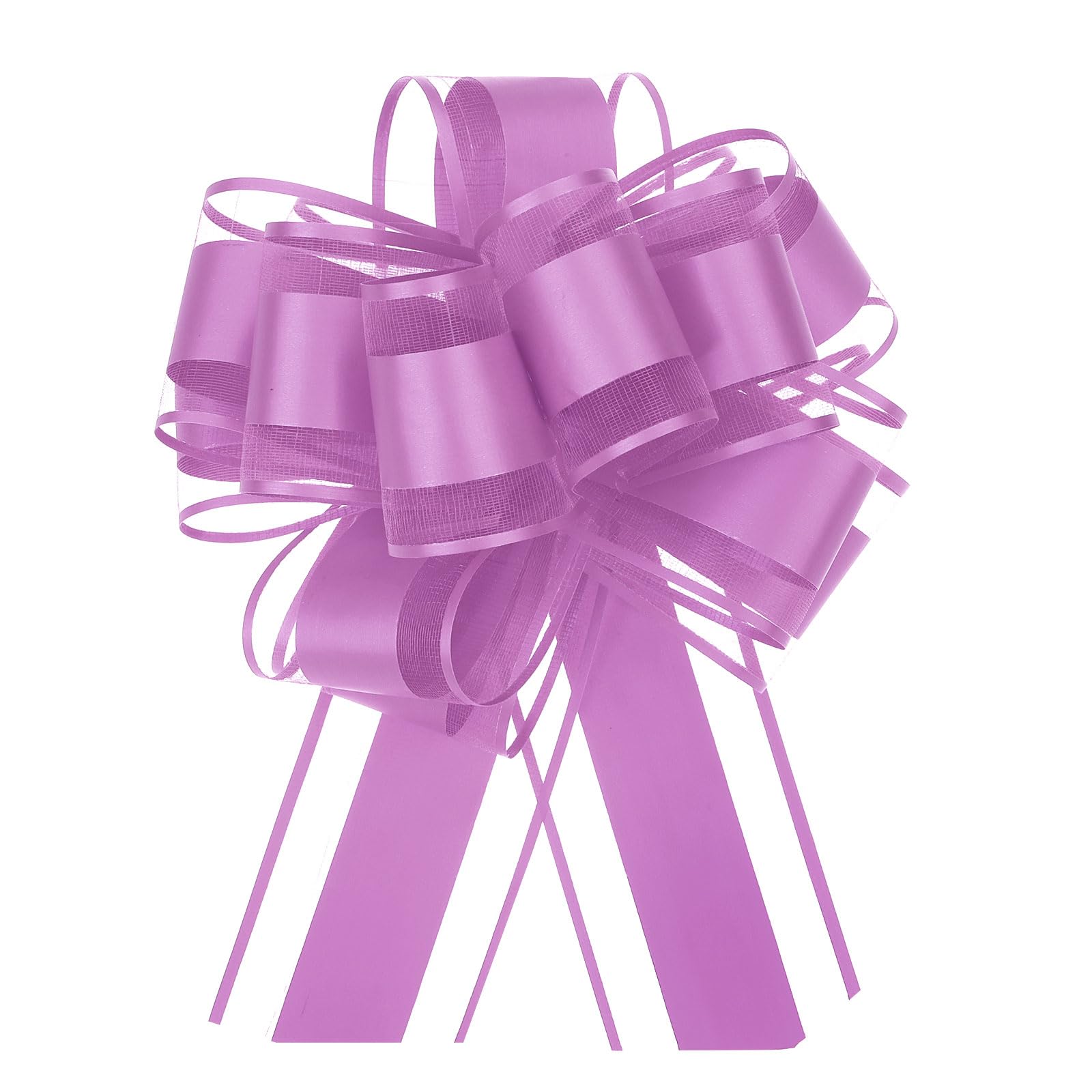 Uxcell 5pcs 6 Inch Large Big Pull Bow Organza Gift Wrapping Bows Ribbon for Wedding Car Baskets Presents Christmas Bow, Rose Red